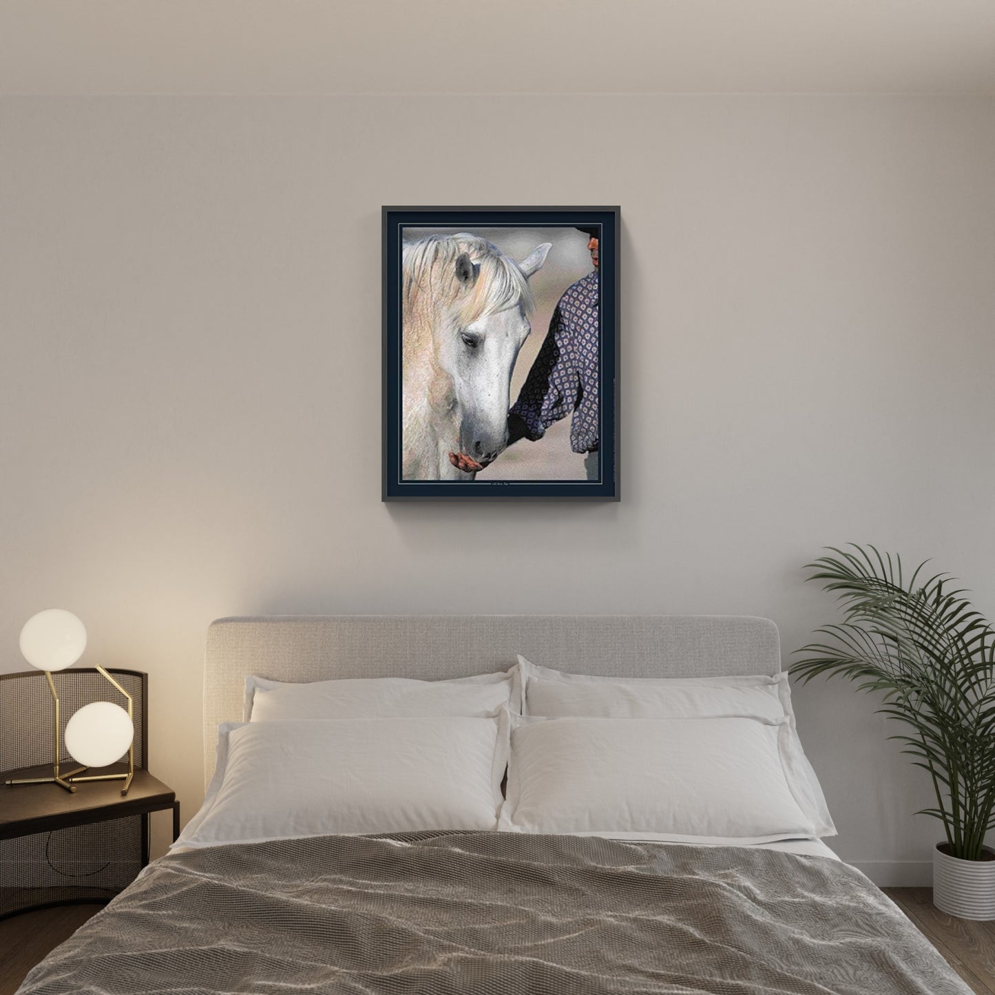 Affiche : "Gardian et son Cheval Camargue" de Gilles MARTIN-RAGET