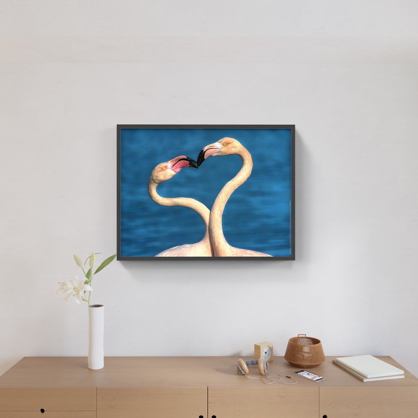 Affiche : "Flamants roses amoureux" de VALICAMARGUE