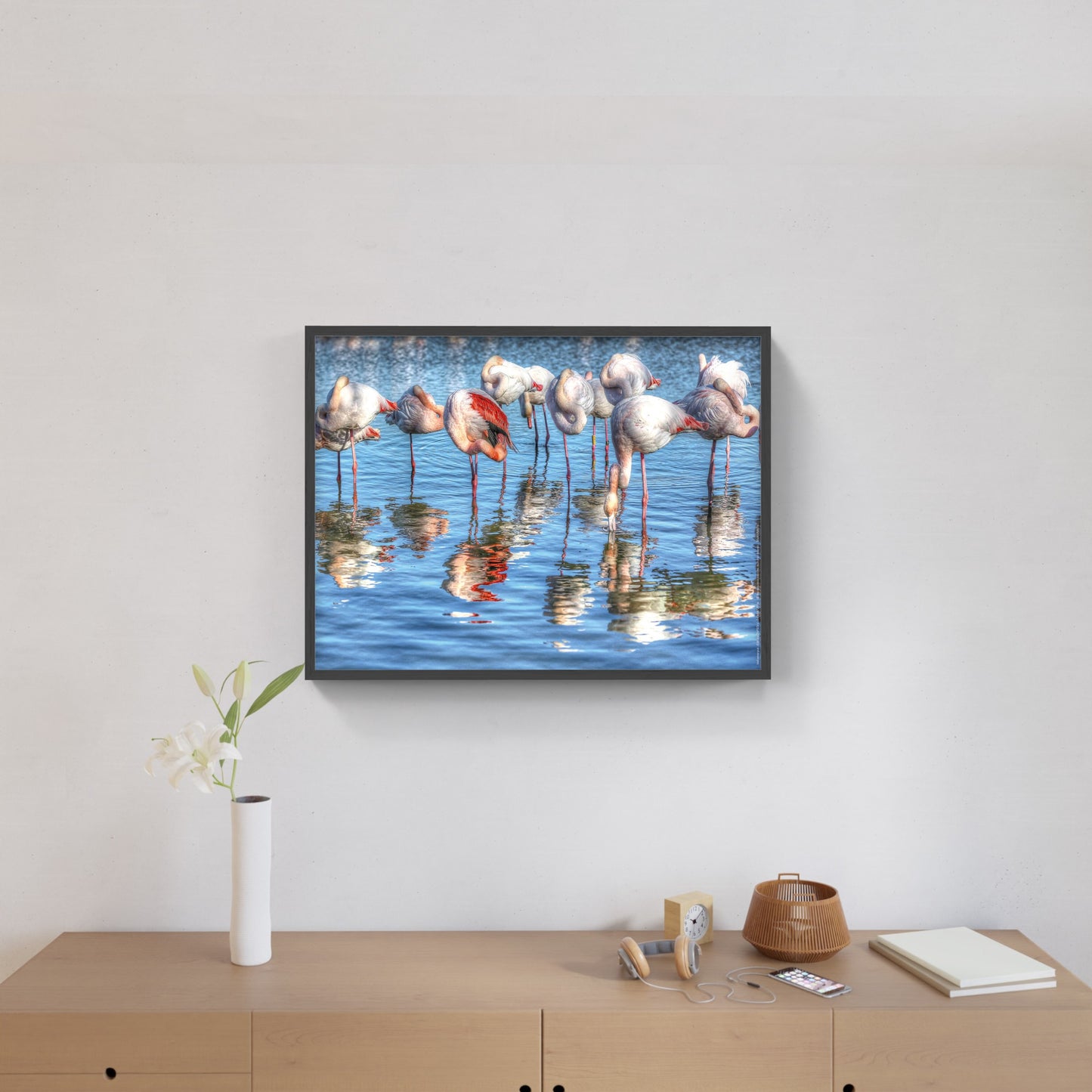 Affiche : "Flamants roses en Camargue" de VALICAMARGUE
