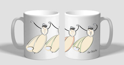 Lot de 2 Mugs "La farandole orangée" de Léo LELÉE