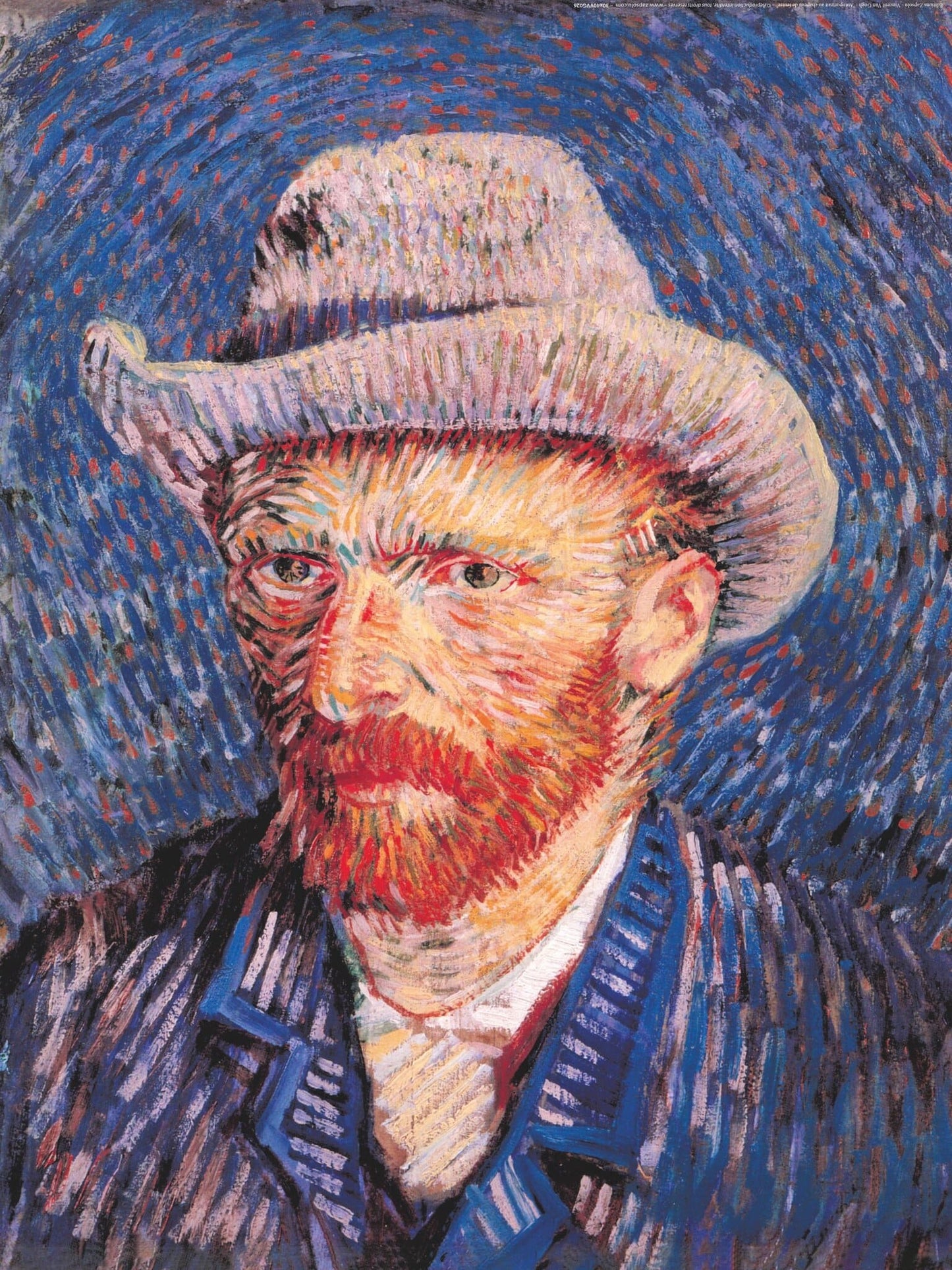 Carte Postale d'Art : "Autoportrait au chapeau de feutre" de Vincent VAN GOGH