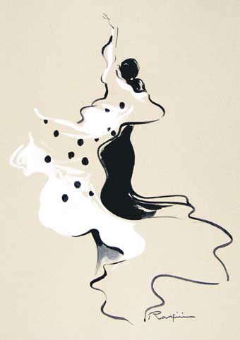 Carte Postale d'Art : "La Robe à Pois" de Danielle RASPINI
