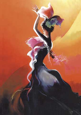 Carte Postale d'Art : "Séville et Flamenco" de Danielle RASPINI