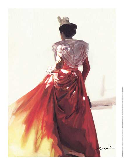 Reproduction d'Art : "Arlésienne à la robe hibiscus" de Danielle RASPINI