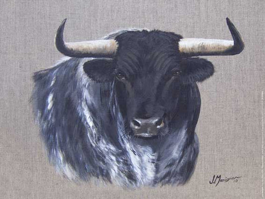 Reproduction d'Art : "Toro Negro, Blanco y Gris" de Jean MARIGNAN